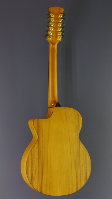 Faith Venus Naked 12-string Guitar spruce, mahogany, cutaway, pickup, back view