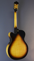Hofner Bluetone Superdeluxe HCT-SL archtop jazz-guitar, spruce, maple, cutaway, sunburst finish, 1 pickup, back view