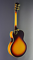 Hoyer 57 TSB Archtop-Jazzgitarre, Fichte, Ahorn, Cutaway, sunburst lackiert, 2 Tonabnehmer, Rückansicht