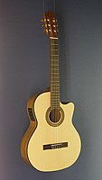 Lacuerda, Model 65 N cut, classical guitar with pickup and cutaway, spruce, walnut, scale 65 cm