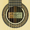 Rosette and label of a classical guitar built by Italian guitar maker Angelo Vailati