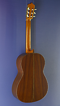 Antonio Duran Konzertgitarre mit Fichtendecke und Zargen und Boden aus Palisander, Mensur 66 cm, Baujahr 1978, Rückseite, Boden
