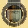 Rosette and label of classical guitar built by Antonio Marin Montero spruce, rosewood, scale 65 cm, year 2017