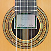 Rosette and label of guitar built by German guitar maker Friedemann Beck classical guitar with cedar top and back and sides made of rosewood, 65 cm scale, year 2021