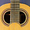 Hein Gitarrenbau luthier guitar shape after Santos Hernandez (1924) and double soundhole after Francisco Simplicio (1930), cedar, rosewood, scale 65 cm, year 2020, double soundhole, rosette, label