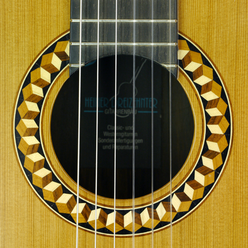 Rosette of a classical guitar built by Heiner Dreizehnter