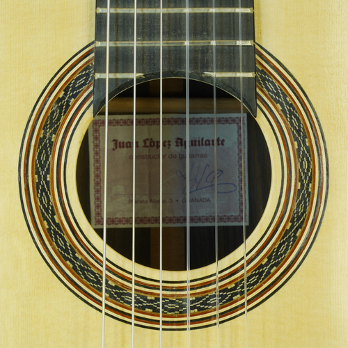 Rosette of a classical guitar built by Spanish guitar maker Juan Lopez Aguilarte