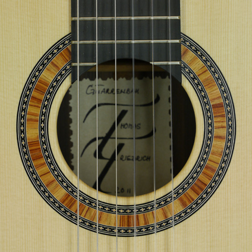Rosette of a classical guitar built by guitar maker Thomas Friedrich