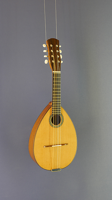 Spanish Mandolin, flat corpus with solid cedar top an sapeli on back and sides