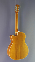 James Neligan EZRA steel-string guitar OM form, cedar, mahogany, cutaway, sunburst, pickup, back view