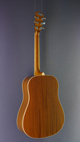 Samick, sunburst Dreadnought guitar, back view