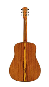 Shape D-417 HG SCEB, Akustikgitarre mit Pickup in Dreadnought Form mit massiver Fichtendecke und Zarge und Boden aus massivem Granadillo, mit Scalloped Cutaway, Tonabnehmer und Arm Bevel, R&uuml;ckseite